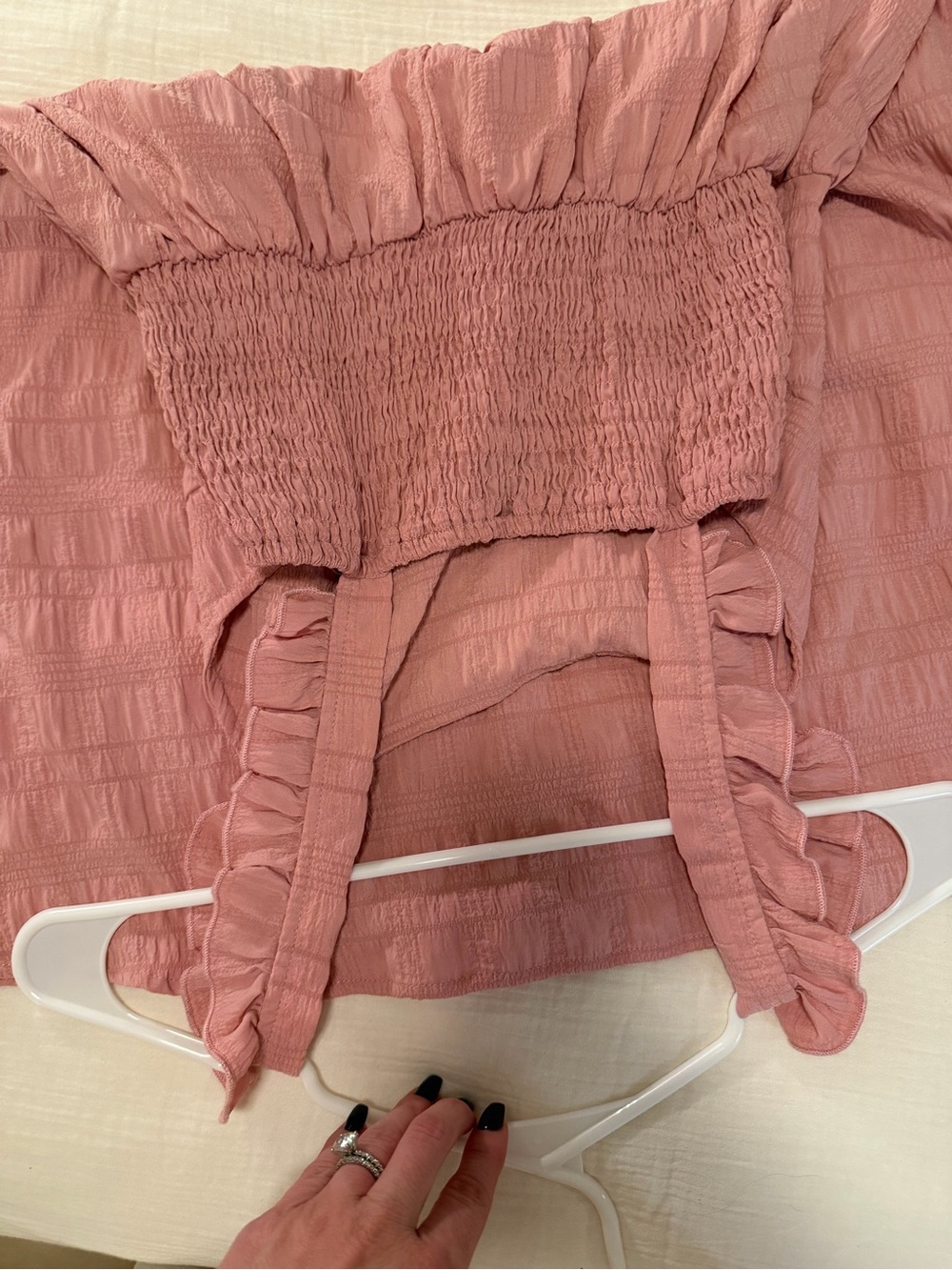 Pink Ruffled Strap Dress - Picture 2 of 3
